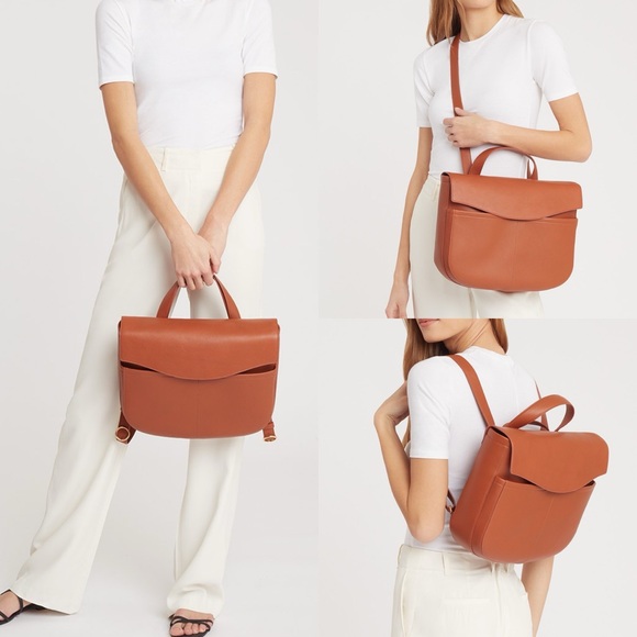 Cuyana Handbags - Cuyana Convertible Satchel-13 Inch in Smooth Caramel Leather